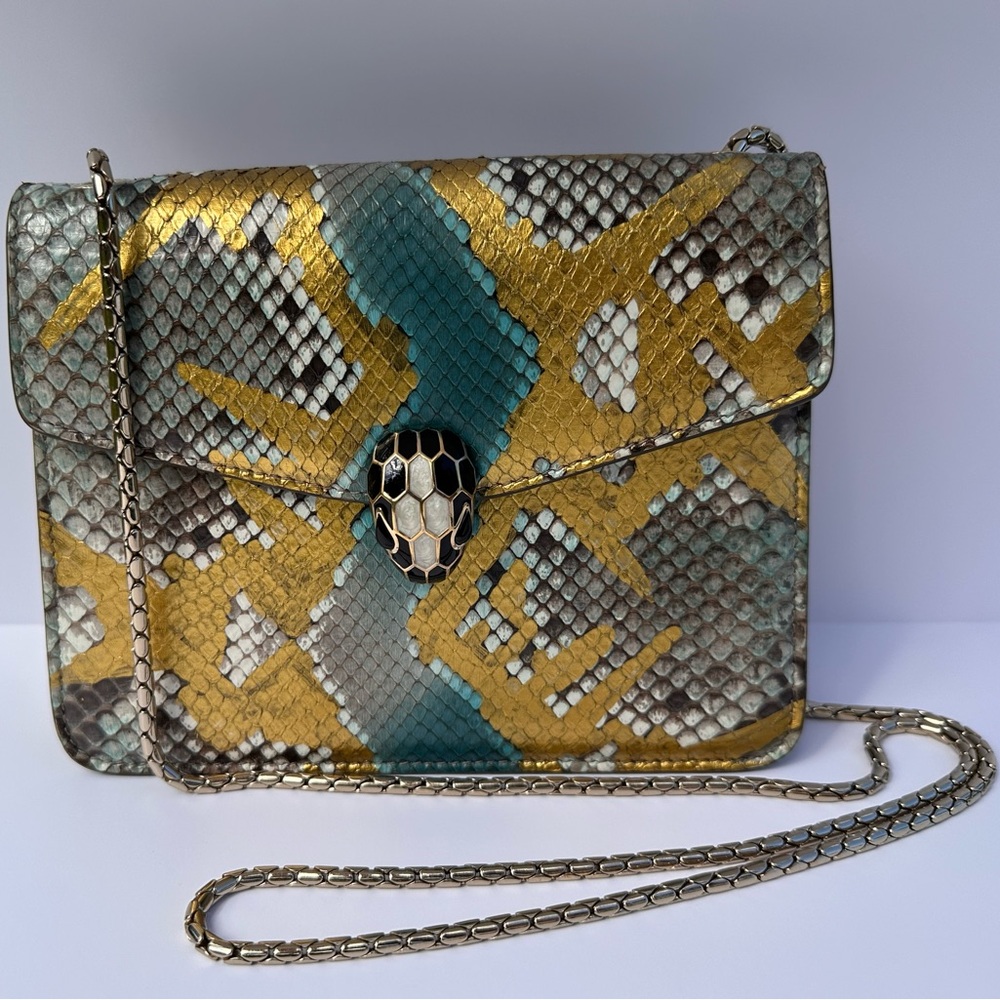 Bvlgari serpenti python cross body small purse